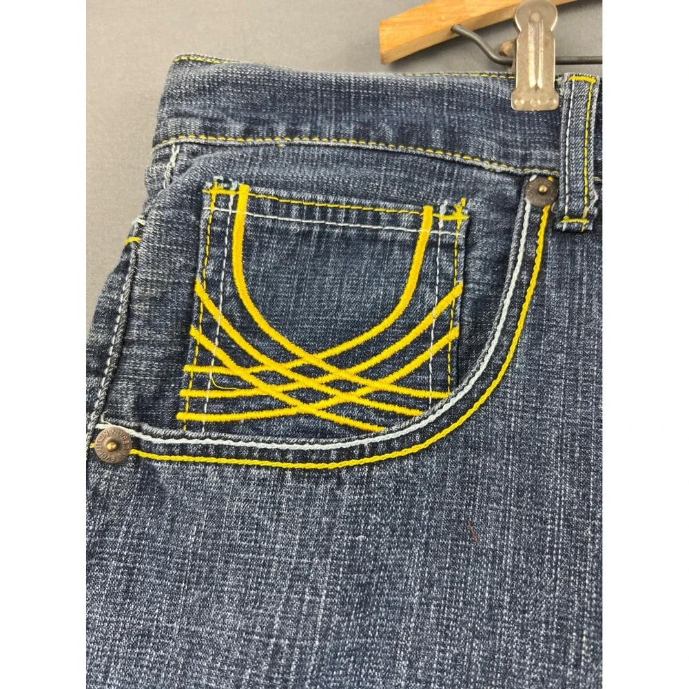 Evolution In Design Denim Shorts Mens 48 Blue Baggy Embroidered Y2K Streetwear